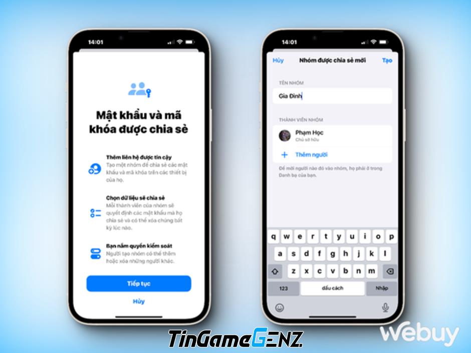 Việc chia sẻ mật khẩu gia đình trở nên đơn giản hơn trên iOS 17.