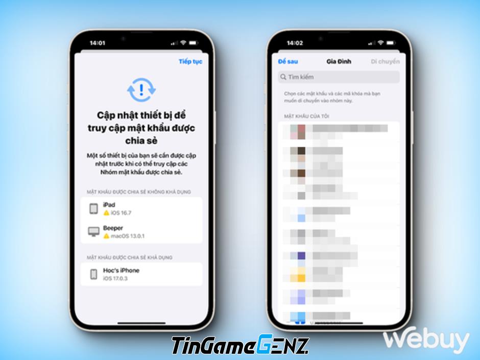 Việc chia sẻ mật khẩu gia đình trở nên đơn giản hơn trên iOS 17.