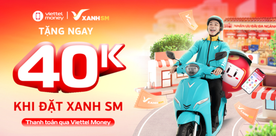 Viettel Money và Xanh SM hợp tác cung cấp voucher hấp dẫn cho người dùng: Kết hợp độc đáo giữa hai ứng dụng hàng đầu!