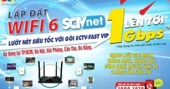 Wifi Internet SCTV: Tăng tốc độ gấp đôi, giá không thay đổi