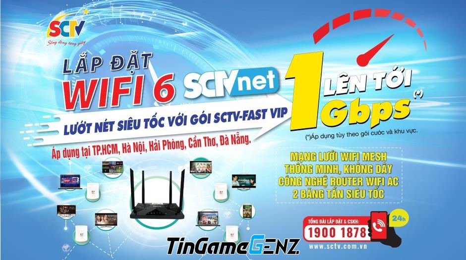 Wifi Internet SCTV: Tăng tốc độ gấp đôi, giá không thay đổi