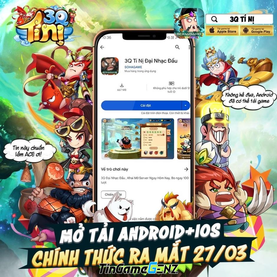 3Q Tí Nị tái xuất, ra mắt ngày 27/03 trên cả iOS và Android