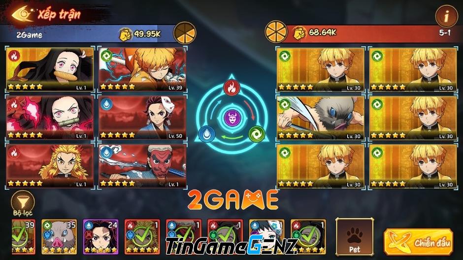 5 đội hình cơ bản chưa được biết trong game Hơi Thở Mặt Trời Mobile