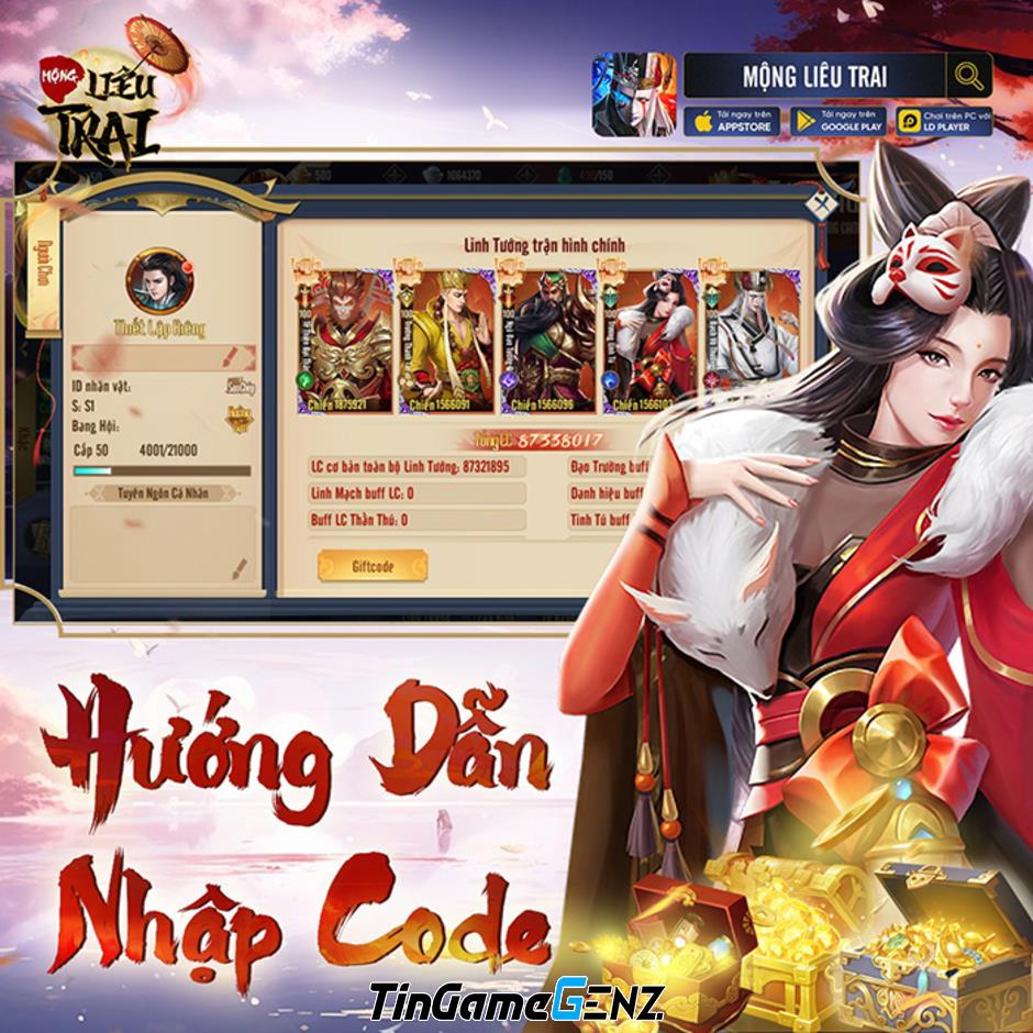 AFKMobi tặng 777 gift code game Mộng Liêu Trai – Liêu Trai Thần Ký