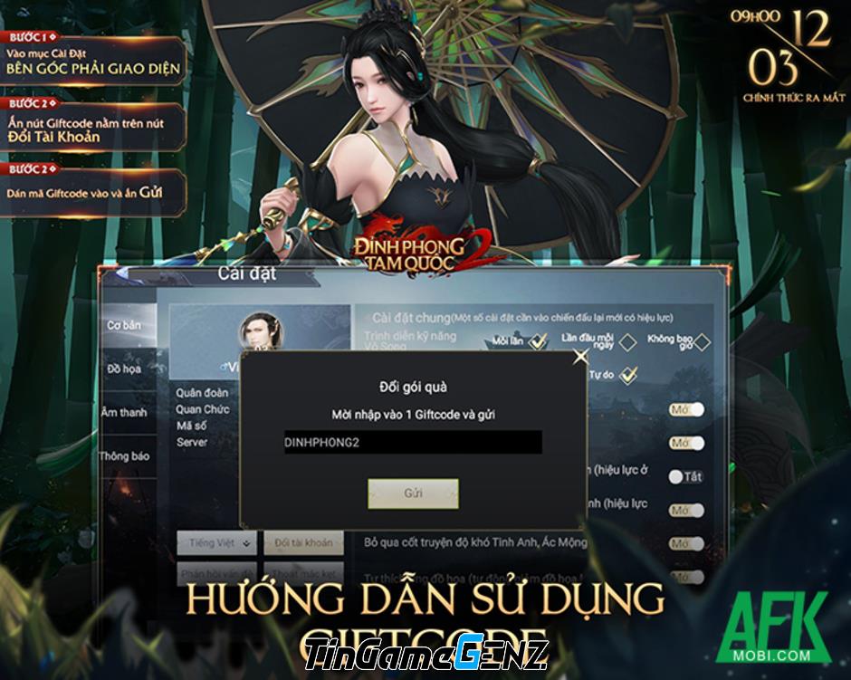 AFKMobi tặng gift code game Đỉnh Phong 2 – Tân Tam Quốc có giá trị lớn