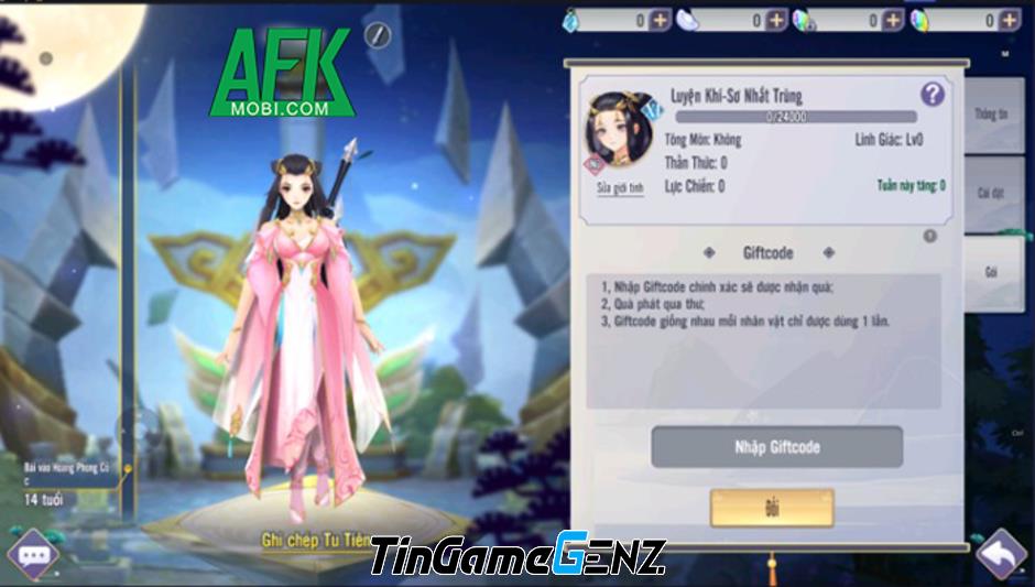 AFKMobi tặng gift code game Phàm Nhân Tu Tiên: Chính Bản, nhiều giá trị