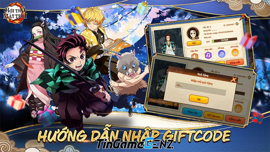 AFKMobi tặng nhiều gift code game mới Hơi Thở Mặt Trời có giá trị lớn.