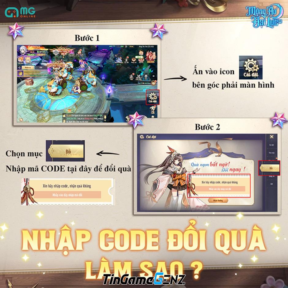 AFKMobi tặng nhiều gift code game Mộng Ảo Đại Lục M giá trị lớn