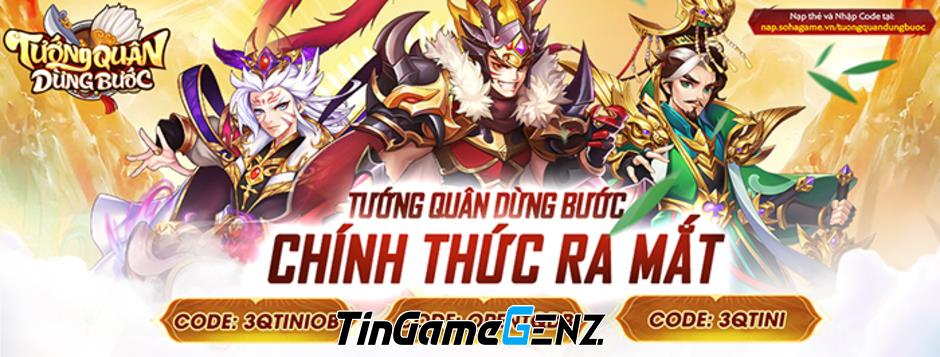 AFKMobi tặng nhiều gift code game Tướng Quân Dừng Bước có giá trị