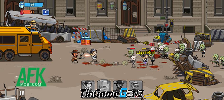 Bảo vệ căn cứ xe buýt khỏi zombie trong Zombie Buster: Bus Blitz