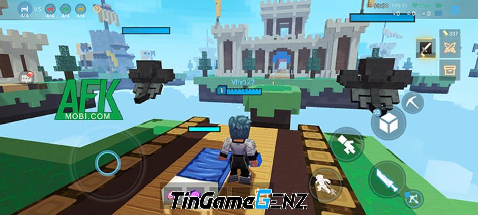 Bảo vệ và phá hủy giường trong game PvP trực tuyến Bed Wars 2