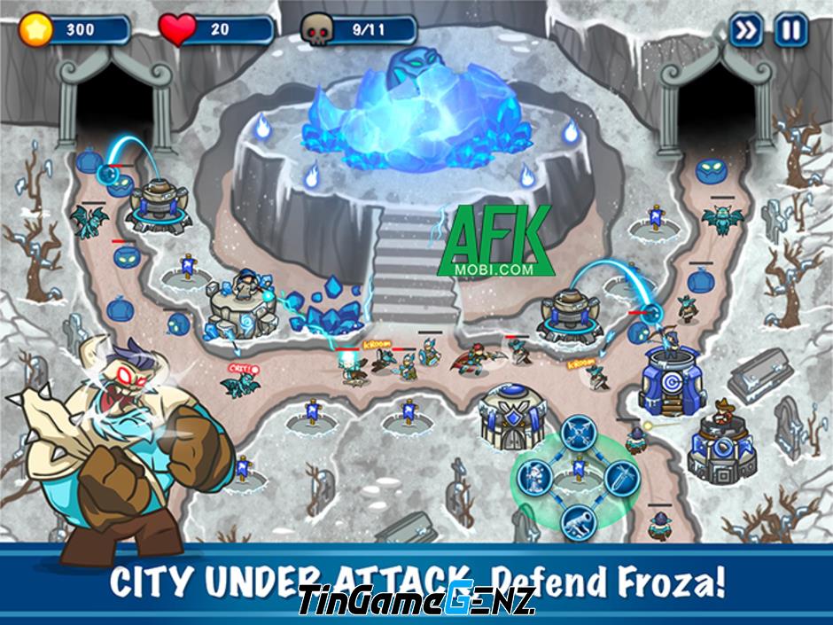 Bảo vệ vương quốc trong game EverFrost: Tower Defense