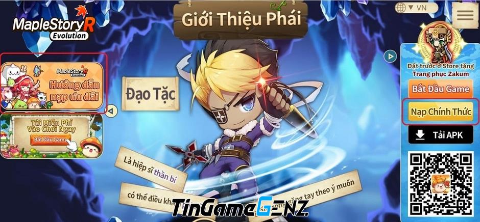 Cách nạp MapleStory R: Evolution nhanh chóng và dễ dàng