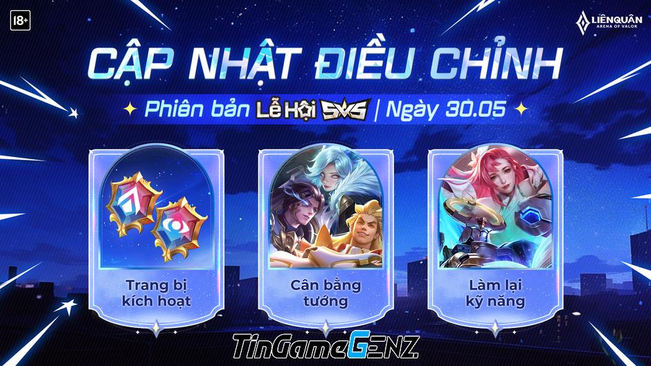 Cập nhật cân bằng Liên Quân Mobile phiên bản Lễ Hội 5V5 30.05.2024