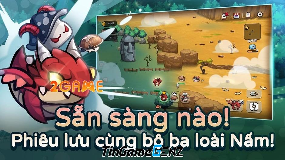 Chiêu mộ bạn nấm trong Mushroom Go để khám phá ngục tối