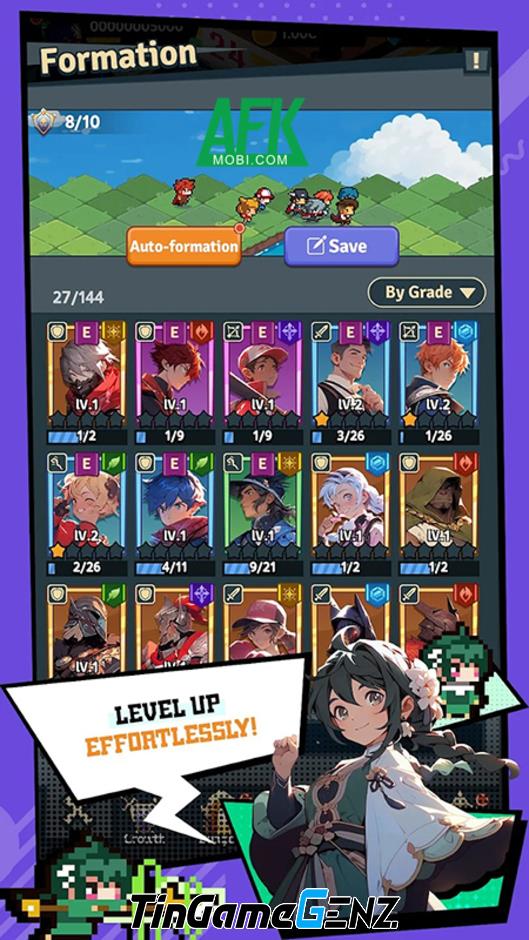 Chinh phục cuộc phiêu lưu cùng anh hùng trong Rumble Squad Idle RPG