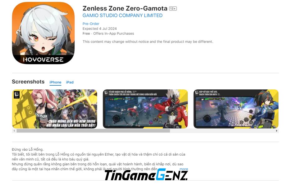 Chính thức công bố ngày ra mắt Zenless Zone Zero, game thủ đều rất háo hức