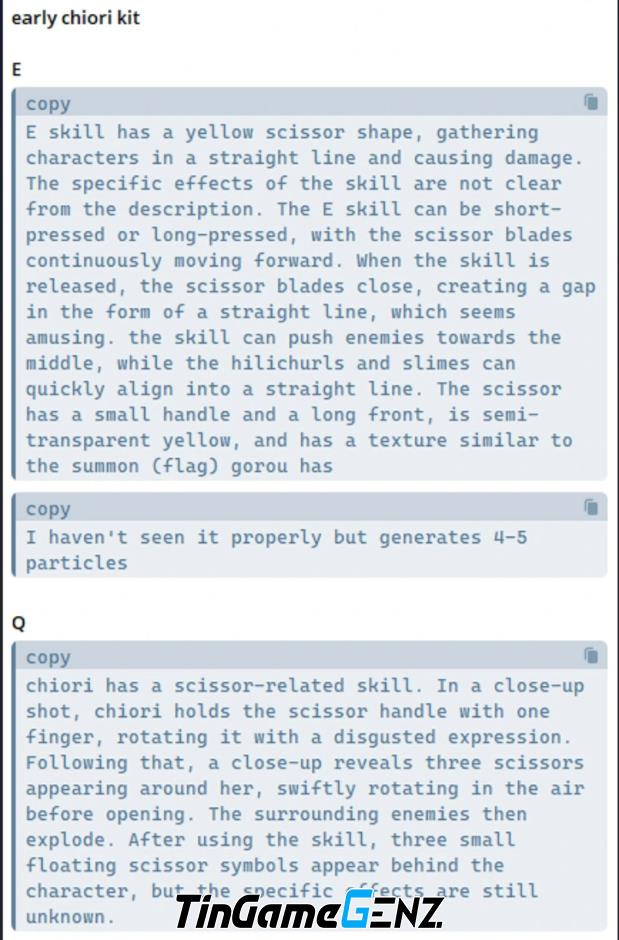 Chiori - Thêm thông tin về bộ kỹ năng và sự ra mắt phiên bản 