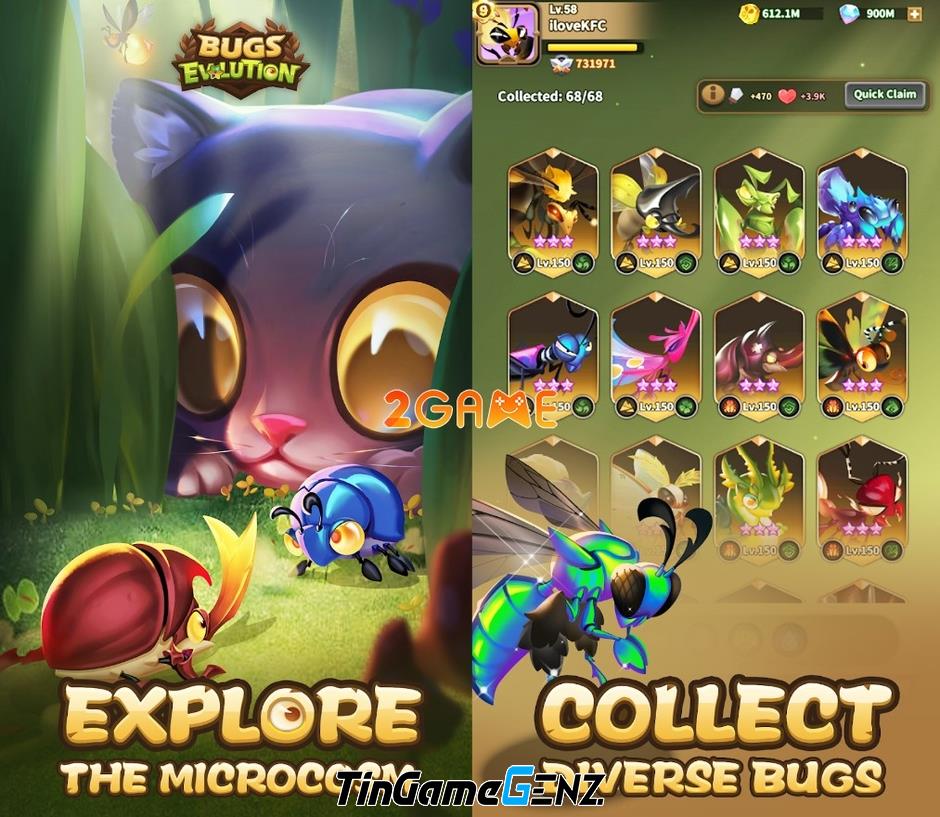 Chơi game Bugs Evolution và trở thành những chú bọ đáng yêu