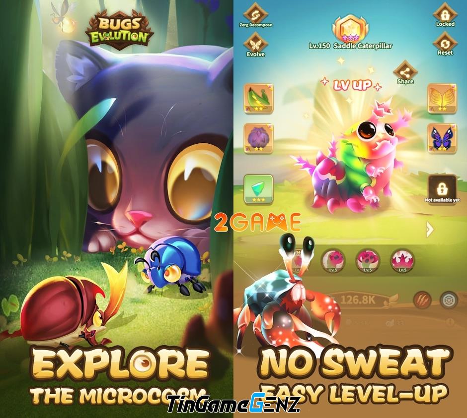 Chơi game Bugs Evolution và trở thành những chú bọ đáng yêu