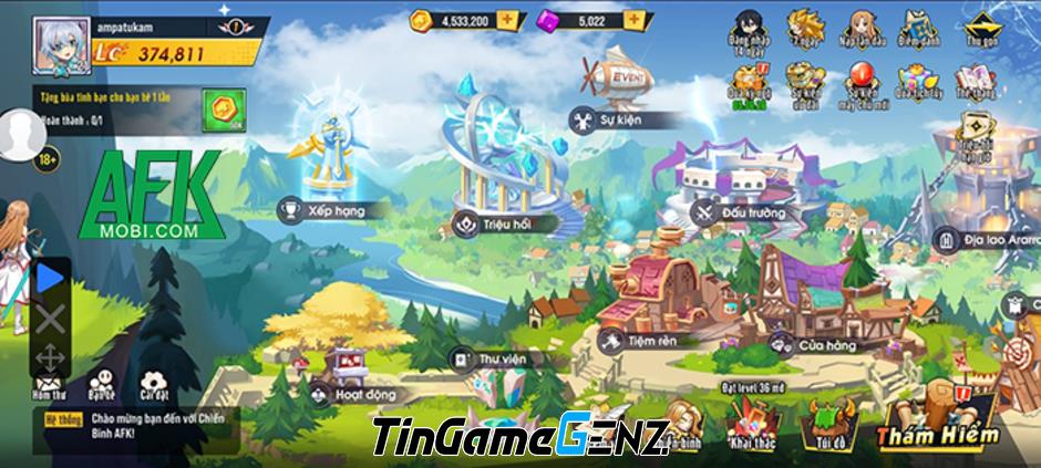 Chơi game Chiến Binh AFK: Thẻ tướng đa vũ trụ anime