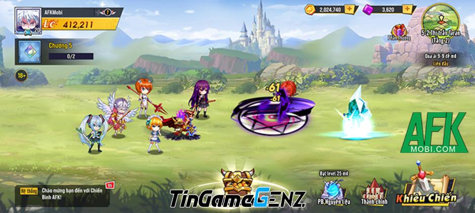 Chơi game Chiến Binh AFK: Thẻ tướng đa vũ trụ anime