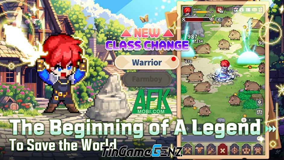 Chuyển chức nghiệp liên tục trong Warrior Raid : Idle RPG