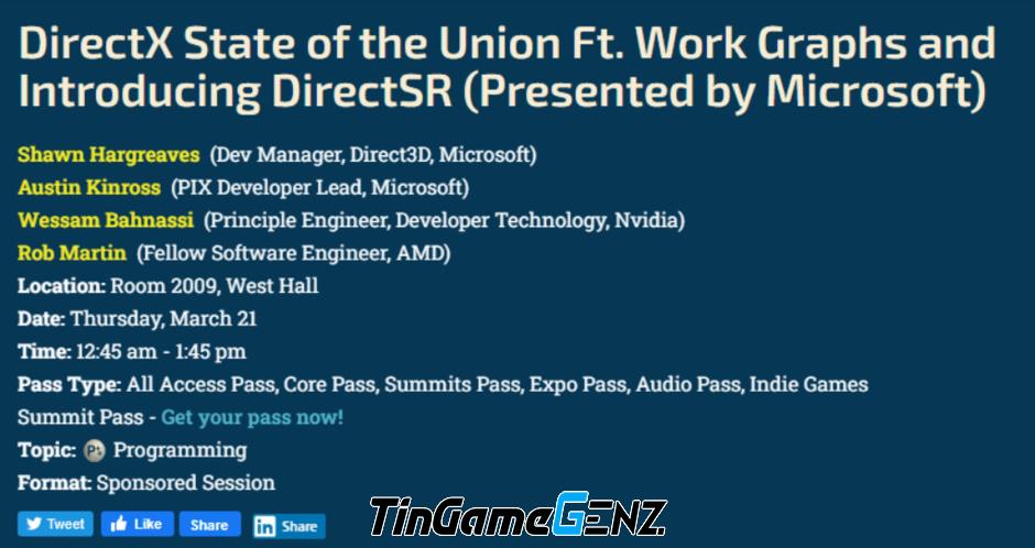 Công nghệ DirectX siêu phân giải ra mắt tại GDC 2024