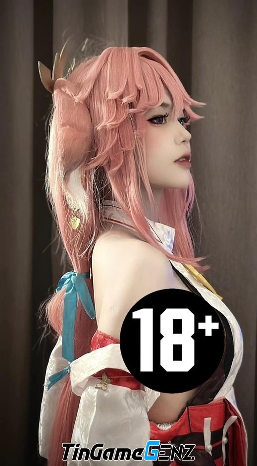 Cosplay Yae Miko góc nghiêng thần thánh hút hồn fan nam