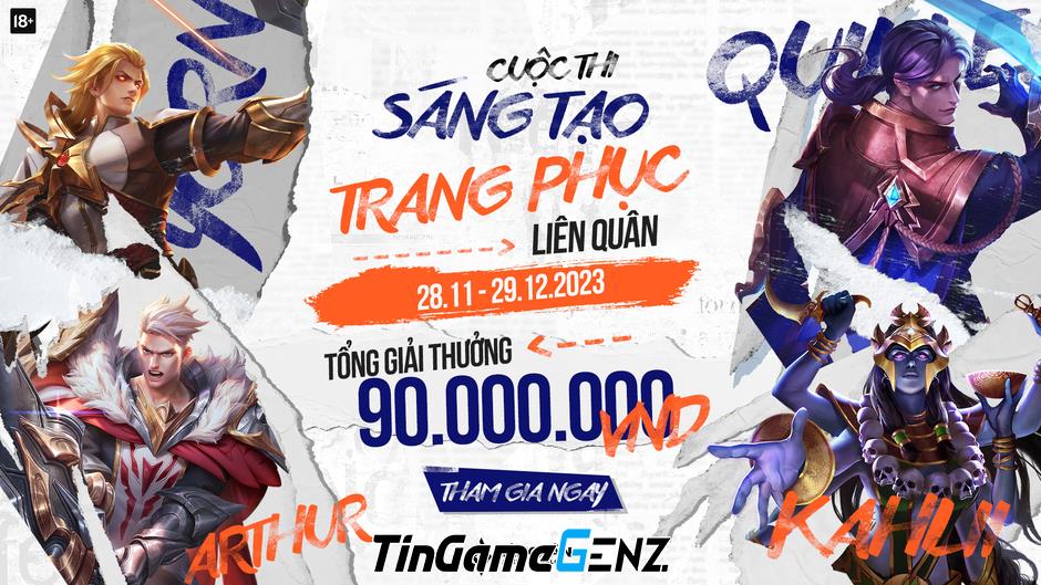 Cuộc thi Sáng Tạo Trang Phục Liên Quân 2023: Giải thưởng 90.000.000 VNĐ.