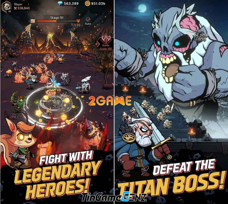 Đại chiến Titan để giải cứu thế giới trong game Idle RPG Titan Slayer