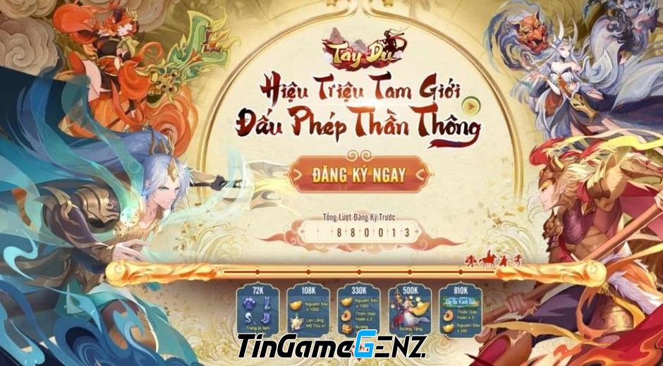 Đăng ký nhận quà to từ Đường Tăng tại Tây Du VNG: Đại Náo Tam Giới