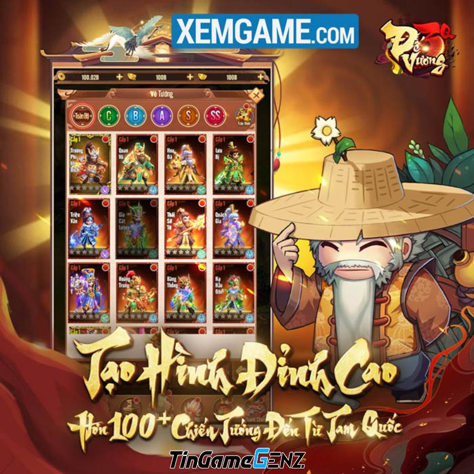 Đế Vương 3Q: Chiến ngay thành Vương Giả với game đấu tướng rảnh tay mới.