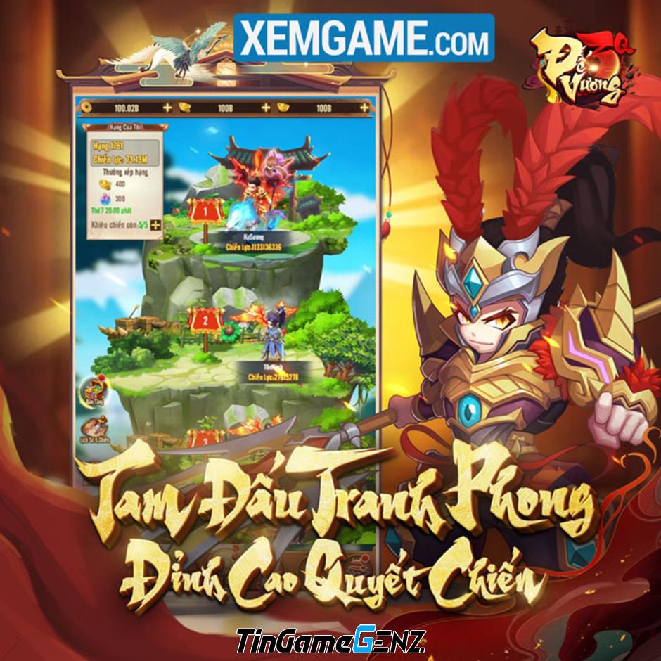 Đế Vương 3Q: Chiến ngay thành Vương Giả với game đấu tướng rảnh tay mới.