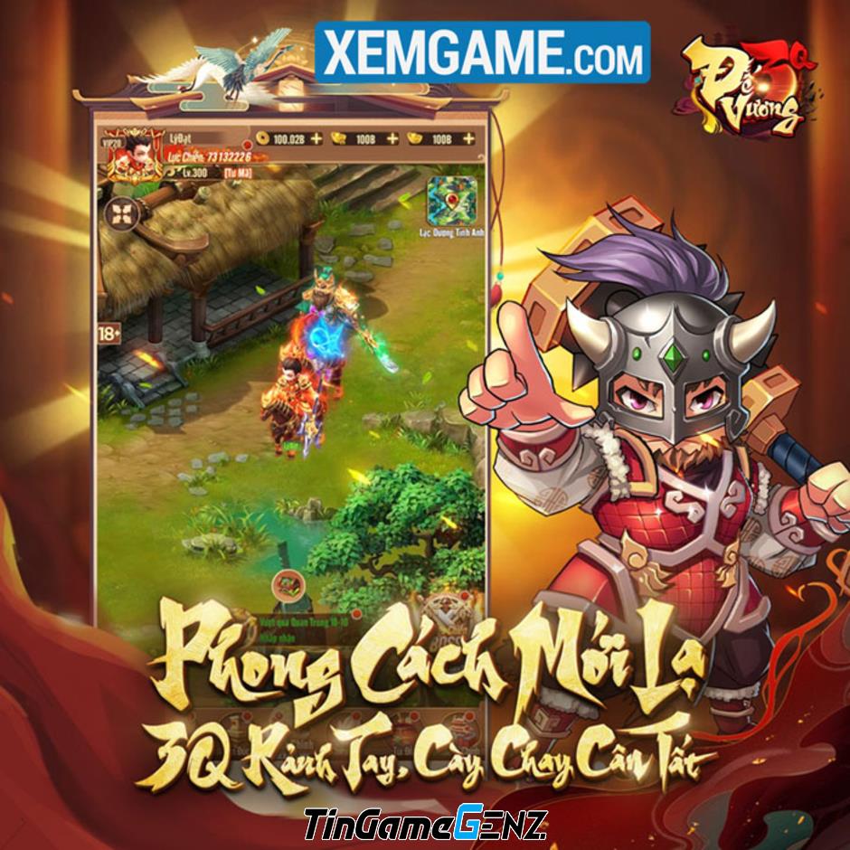 Đế Vương 3Q: Chiến ngay thành Vương Giả với game đấu tướng rảnh tay mới.