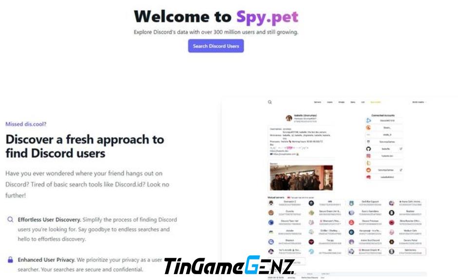 Dịch vụ Spy Pet trực tuyến lưu trữ và bán dữ liệu từ Discord