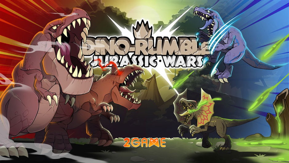 Điều khiển dàn khủng long mạnh mẽ trong trò chơi hành động di động Dino Rumble: Chiến tranh Jurassic.