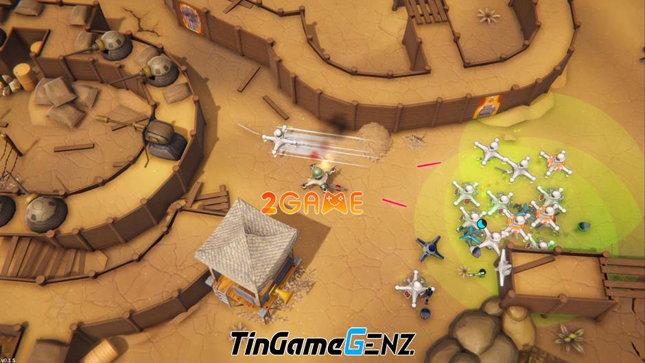 Điều khiển drone bay qua sa mạc trong game Battle Drones: RRR