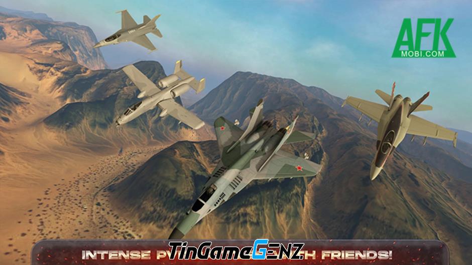 Điều khiển phi cơ chiến đấu trên không trong game AeroMayhem PvP: Air Combat Ace