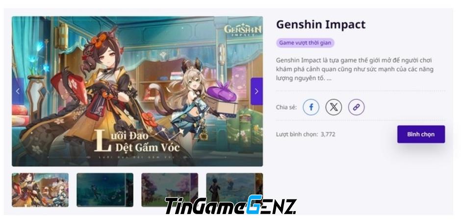 Fan Genshin Impact phản đối Free Fire vượt mặt ở giải thưởng danh giá