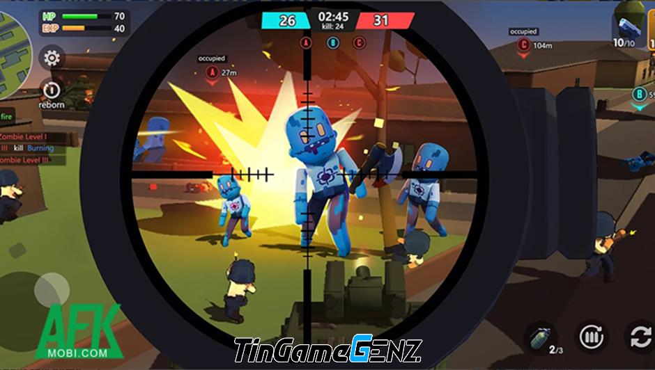 Fire War: Gunfight King - Game bắn súng hành động lấy cảm hứng từ Minecraft.