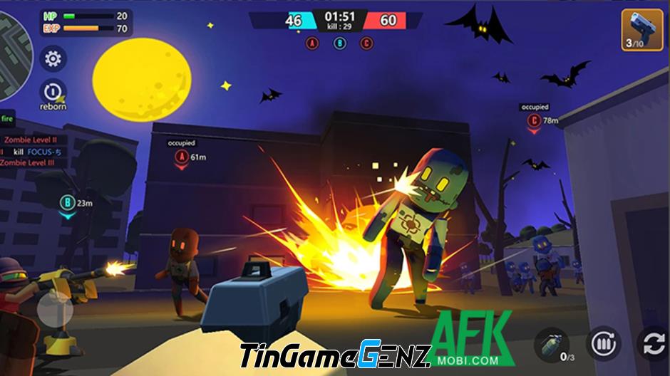 Fire War: Gunfight King - Game bắn súng hành động lấy cảm hứng từ Minecraft.