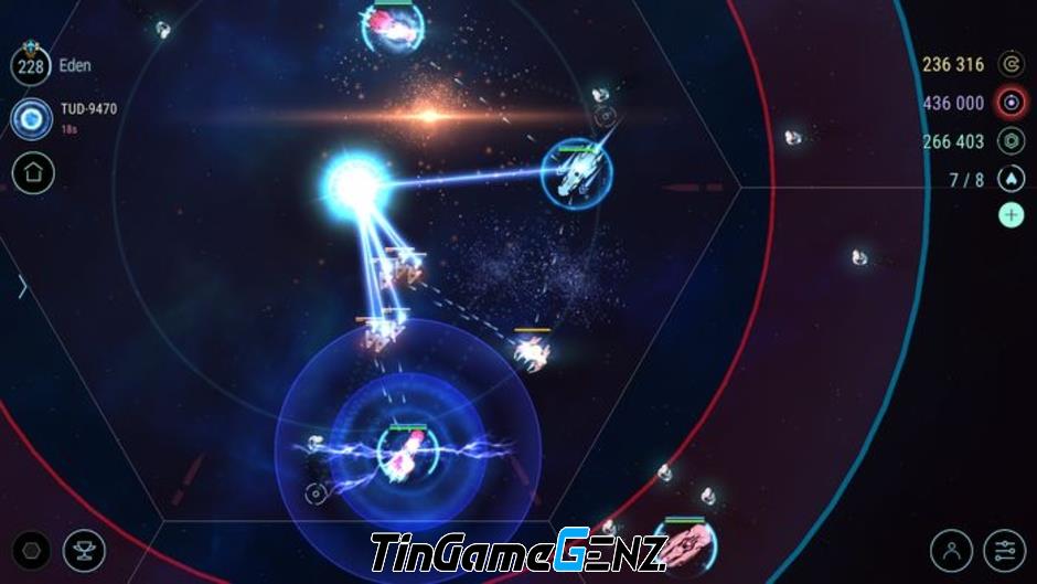 Game chiến thuật Hades' Star: DARK NEBULA trong không gian.