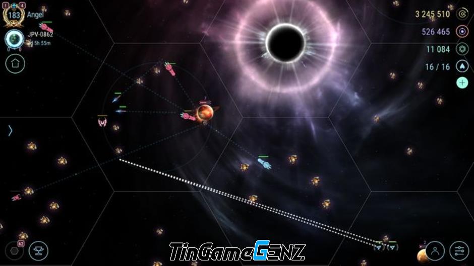 Game chiến thuật Hades' Star: DARK NEBULA trong không gian.