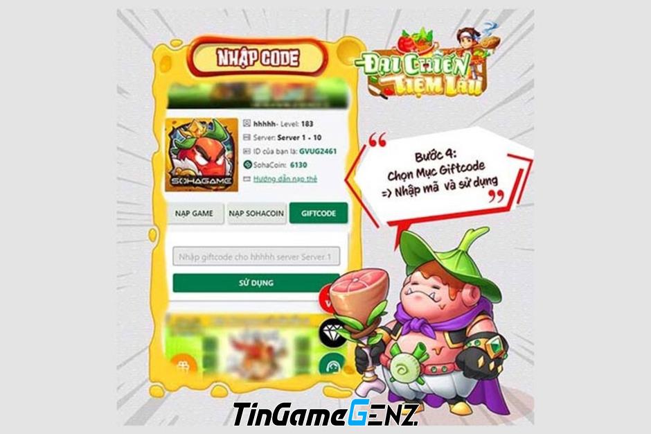 Game Đại Chiến Tiệm Lẩu phiên bản mới nhất tháng 7/2024: Hướng dẫn cách nhập mã code chi tiết