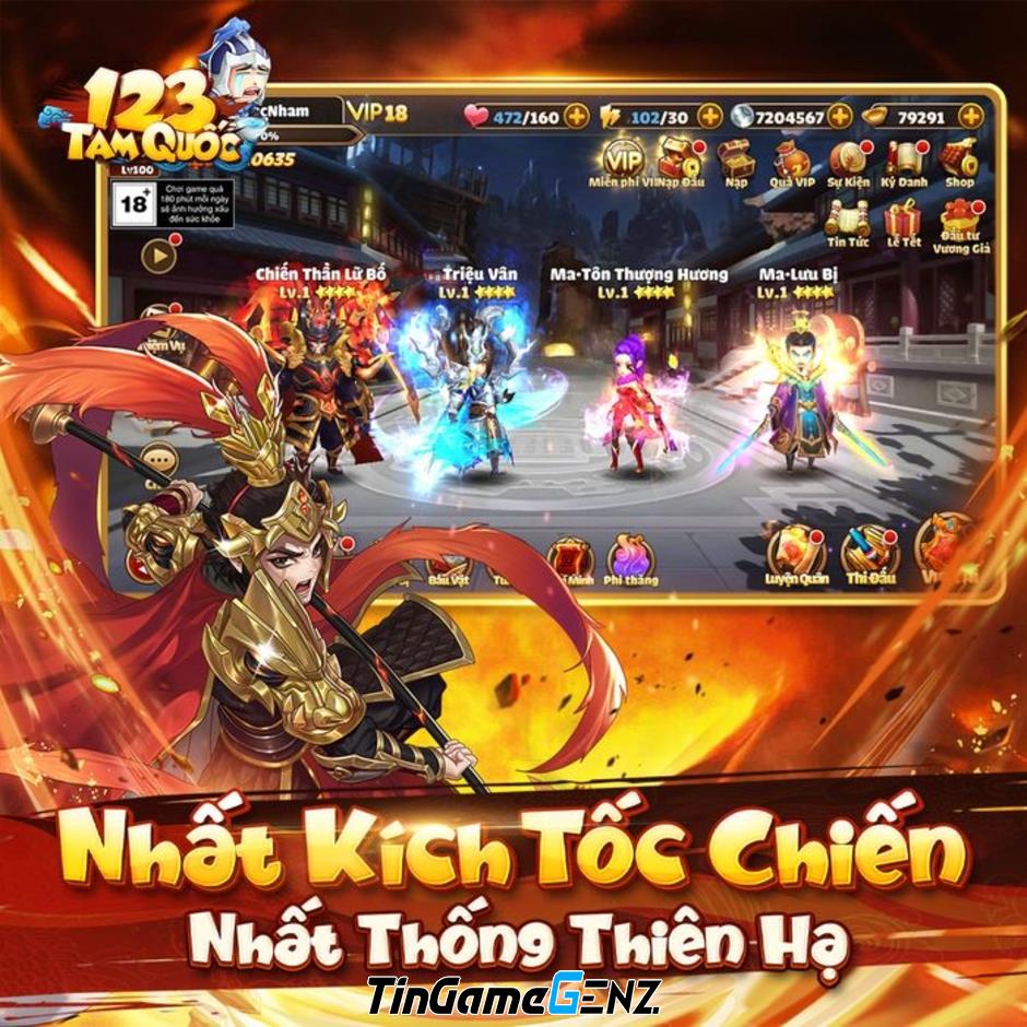 Game đấu tướng chiến thuật 123 Tam Quốc sắp ra mắt với tốc độ và chiến thắng nhanh chóng