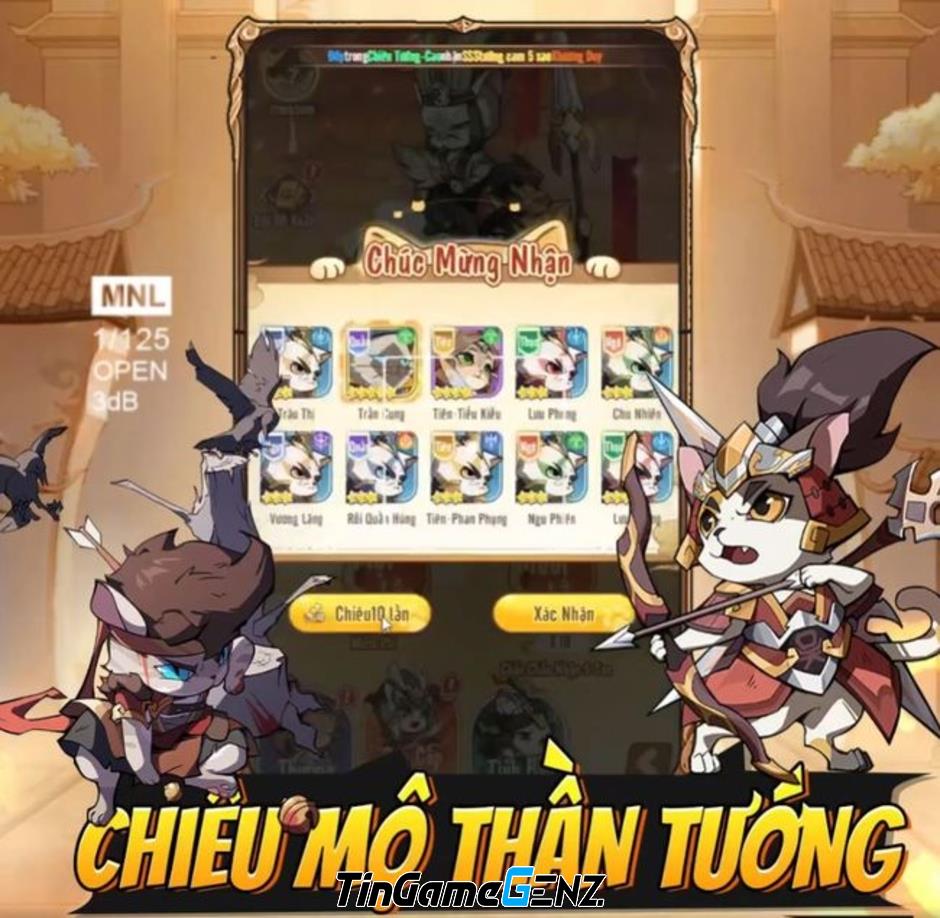 Game đấu tướng Tam Quốc Mèo sẽ ra mắt vào tháng 6