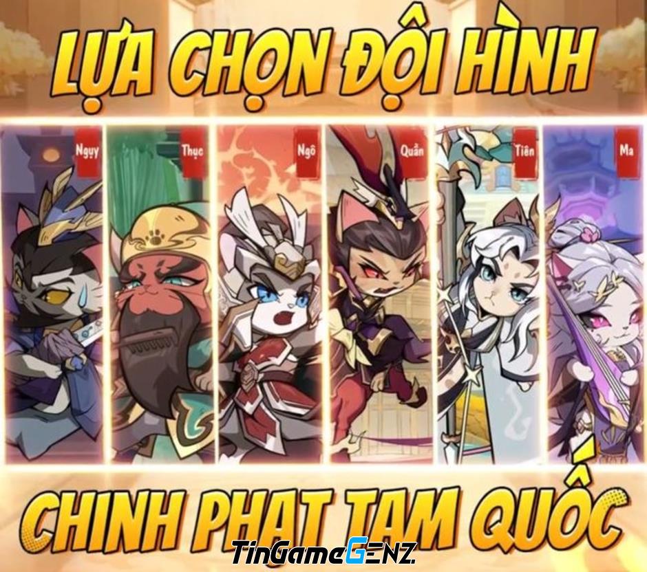 Game đấu tướng Tam Quốc Mèo sẽ ra mắt vào tháng 6