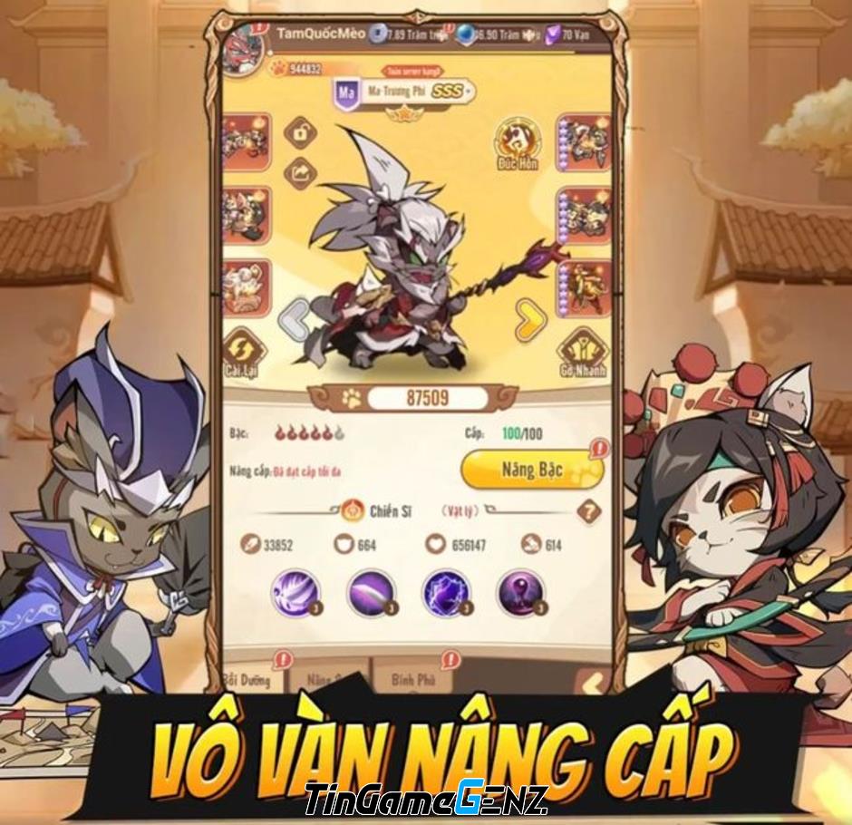 Game đấu tướng Tam Quốc Mèo sẽ ra mắt vào tháng 6