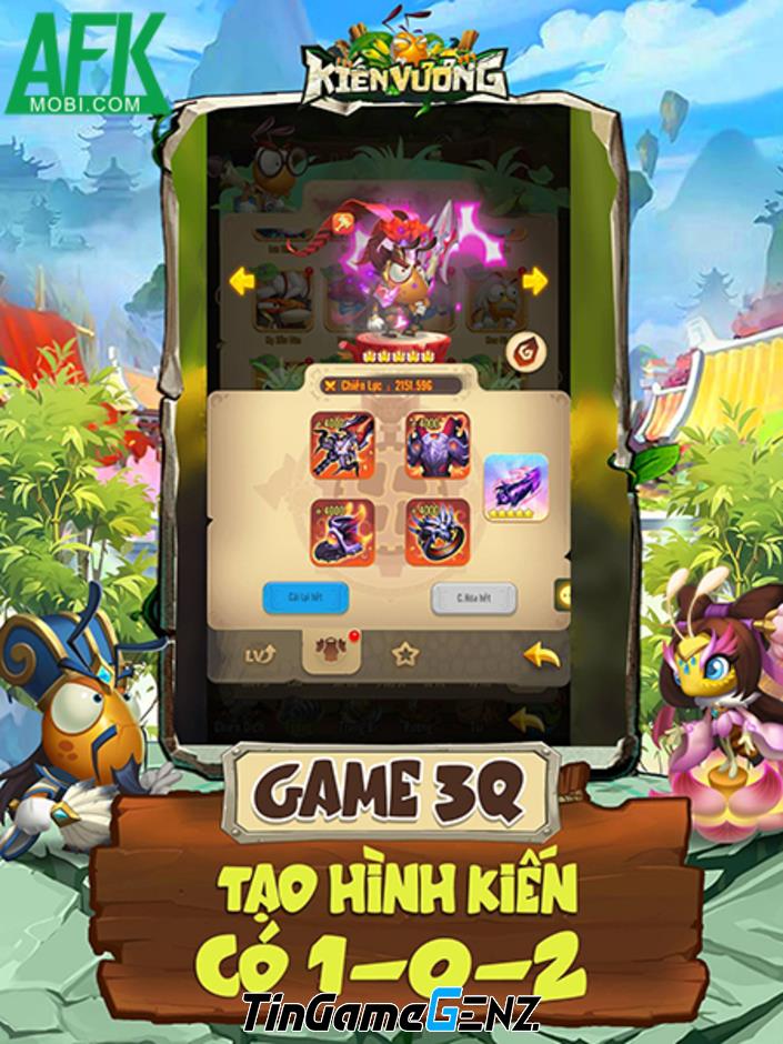 Game idle chiến thuật thẻ tướng Kiến Vương 3Q Mobile ra mắt tại Việt Nam